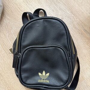 Mini Adidas Black Backpack with Gold Accents